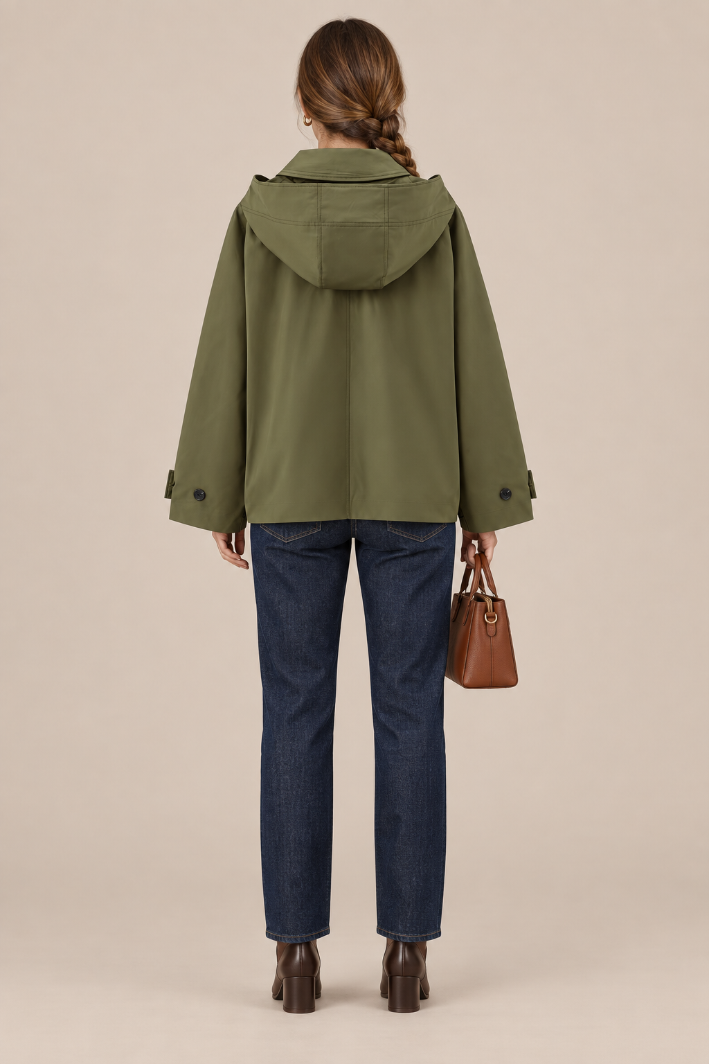 Jillian | Trenchcoat Damen Kurz mit Kapuze
