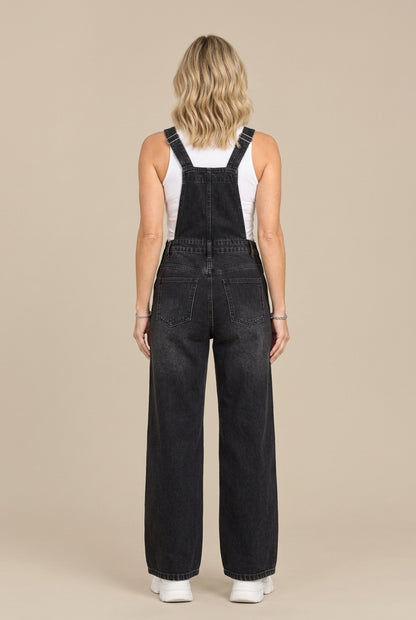 Joanne | Denim-Latzhose für Damen mit weitem Bein