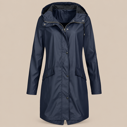 Jodissa | Lange wasserdichte Regenjacke für Damen