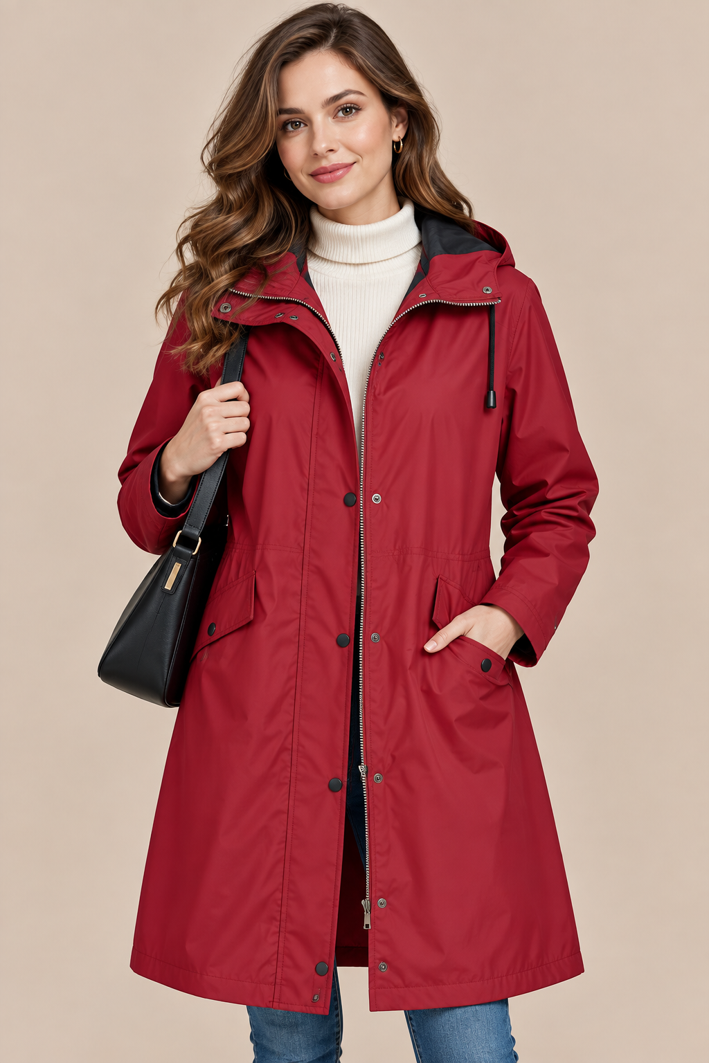 Jodissa | Lange wasserdichte Regenjacke für Damen