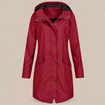 Jodissa | Lange wasserdichte Regenjacke für Damen