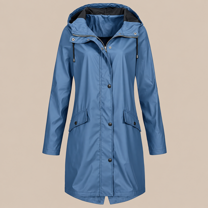 Jodissa | Lange wasserdichte Regenjacke für Damen