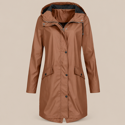Jodissa | Lange wasserdichte Regenjacke für Damen
