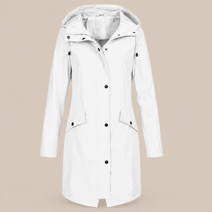 Jodissa | Lange wasserdichte Regenjacke für Damen