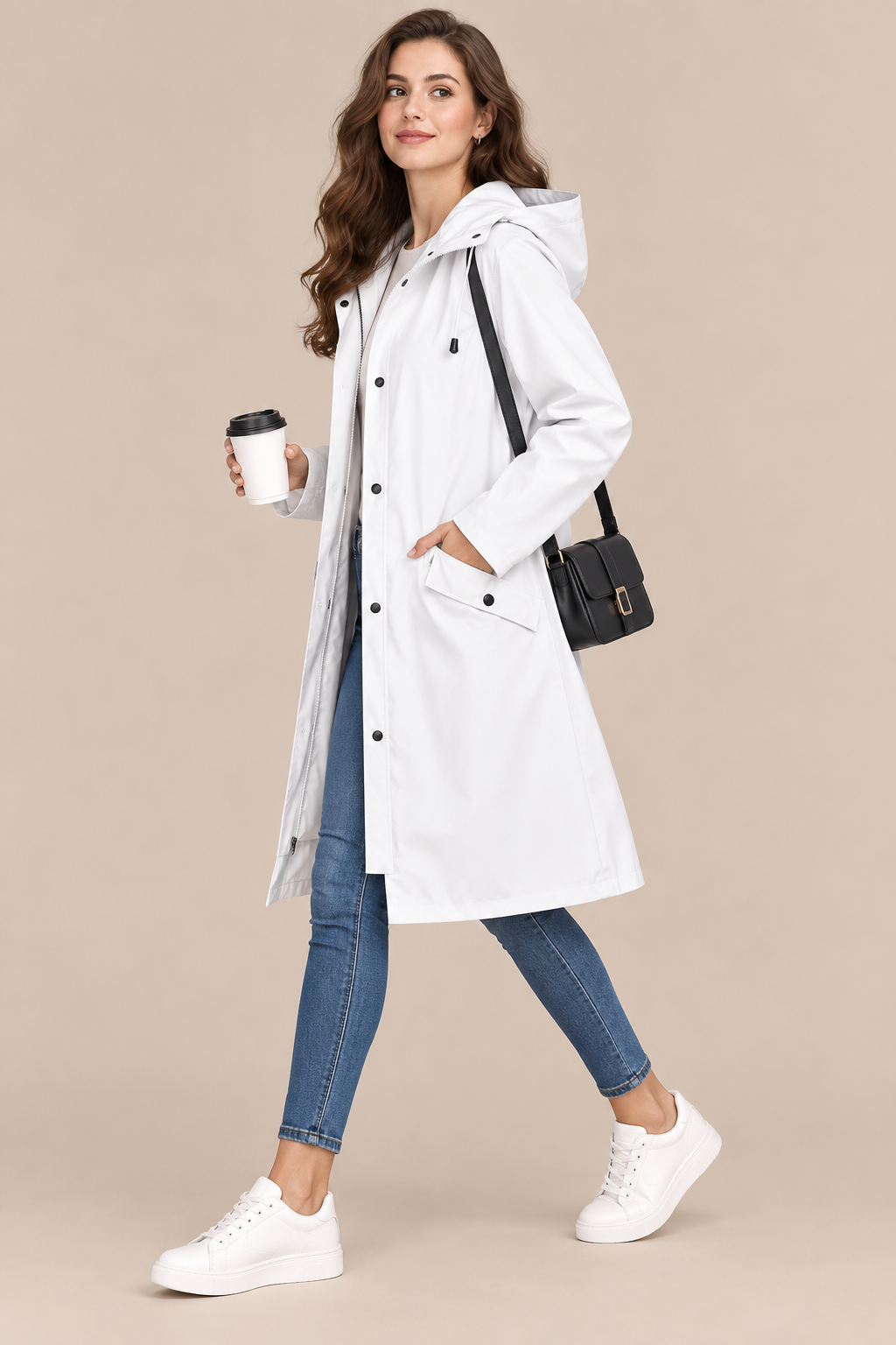 Jodissa | Lange wasserdichte Regenjacke für Damen