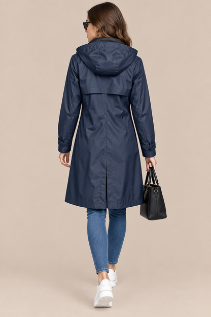 Jodissa | Lange wasserdichte Regenjacke für Damen