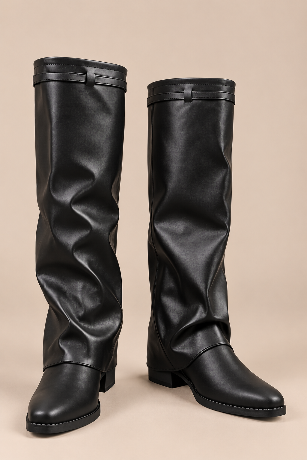 Joraya | Fold Over Boots Damen mit Keilabsatz