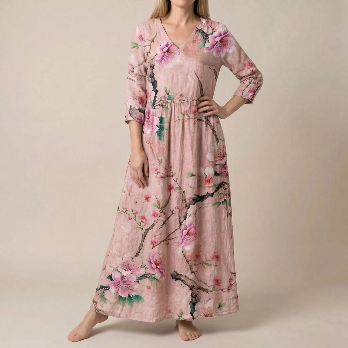 Kallis | Weites Florales Maxikleid