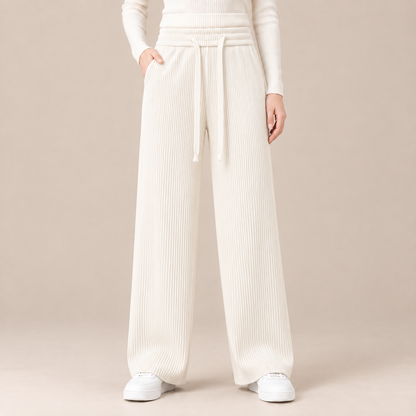 Kianna | Cordhose Damen mit weitem Bein und Kordelzug