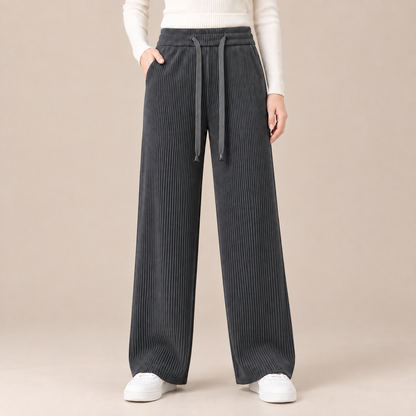 Kianna | Cordhose Damen mit weitem Bein und Kordelzug