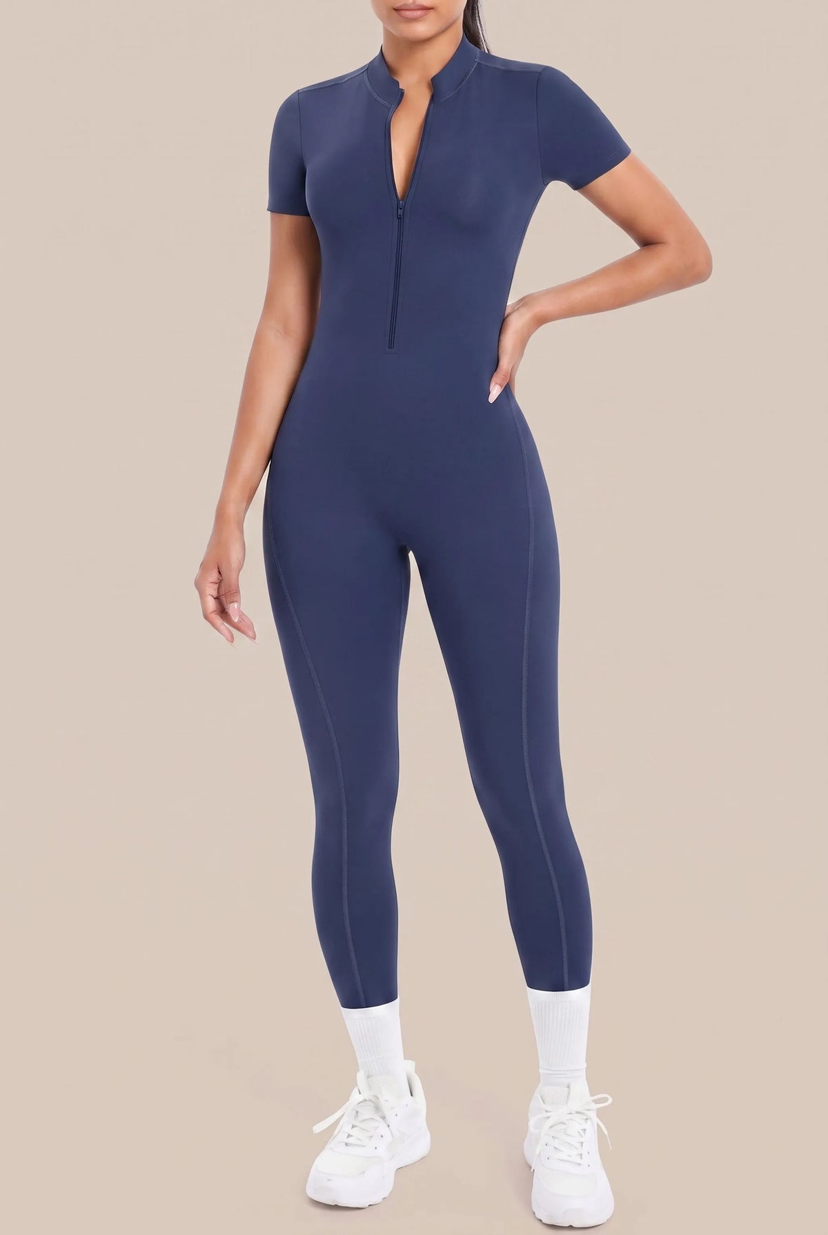 Kinexa | Enganliegender Kurzärmliger Sport-Jumpsuit