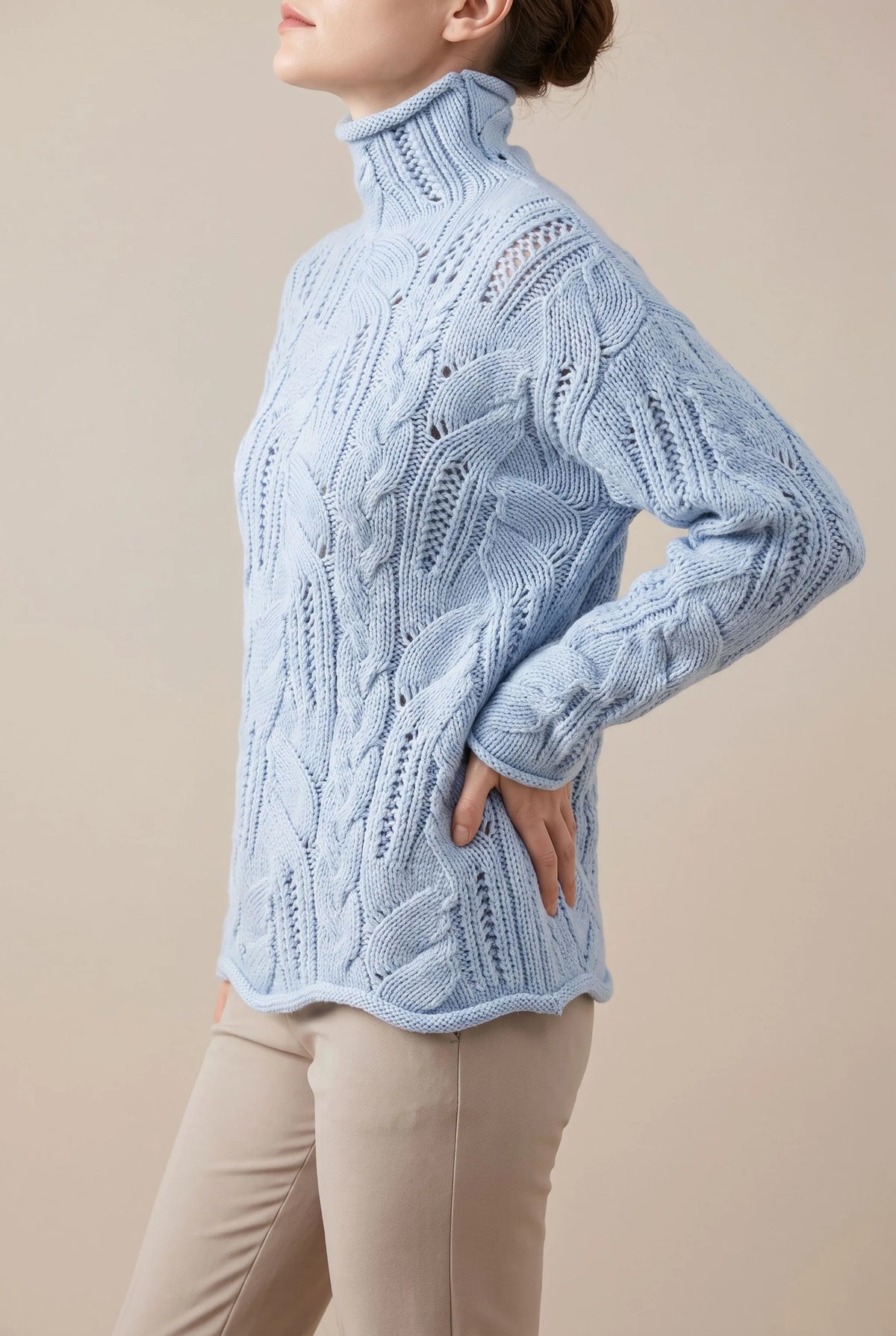KnitCloud | Lässiger Rollkragenpullover Für Damen