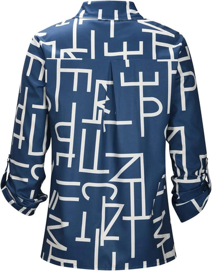 Langarm Hemd Damen | Eleganter Print & Schlankmachender Look
