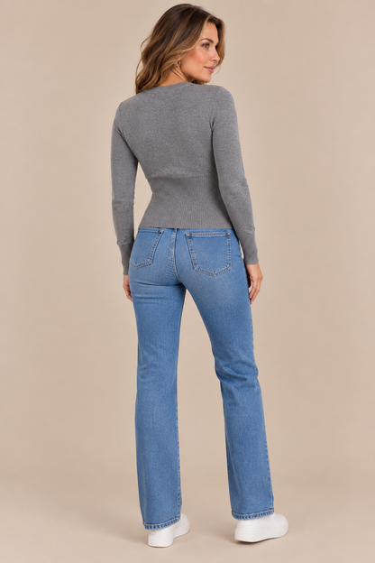 Laura | Cardigan Damen mit taillierter Rippstruktur