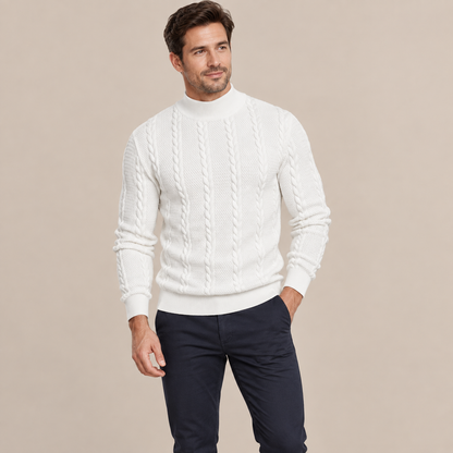 Leandro | Strickpullover Herren mit markantem Zopfmuster