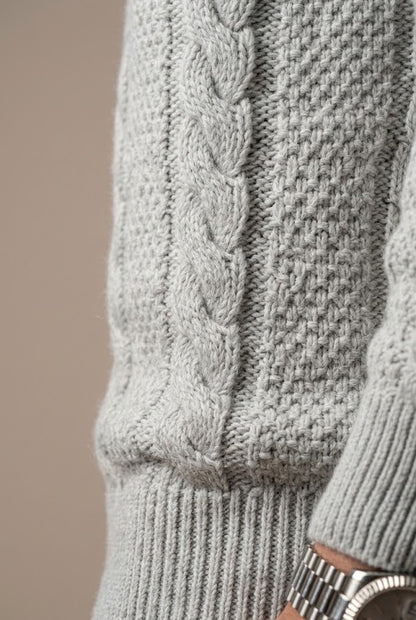 Leandro | Strickpullover Herren mit markantem Zopfmuster