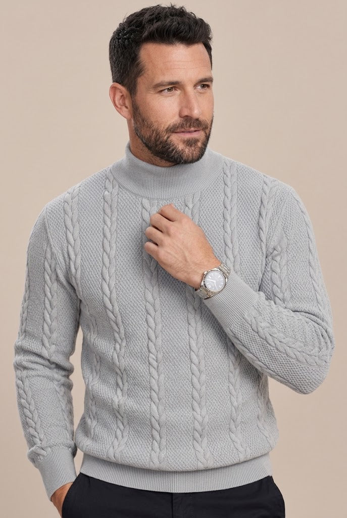 Leandro | Strickpullover Herren mit markantem Zopfmuster