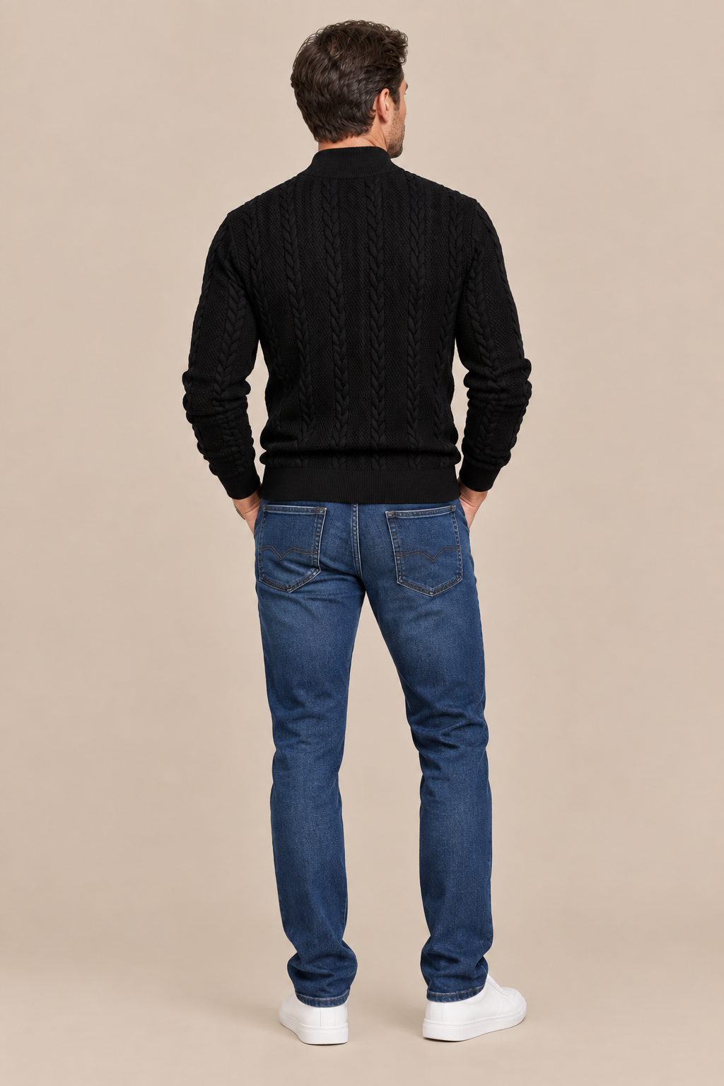 Leandro | Strickpullover Herren mit markantem Zopfmuster