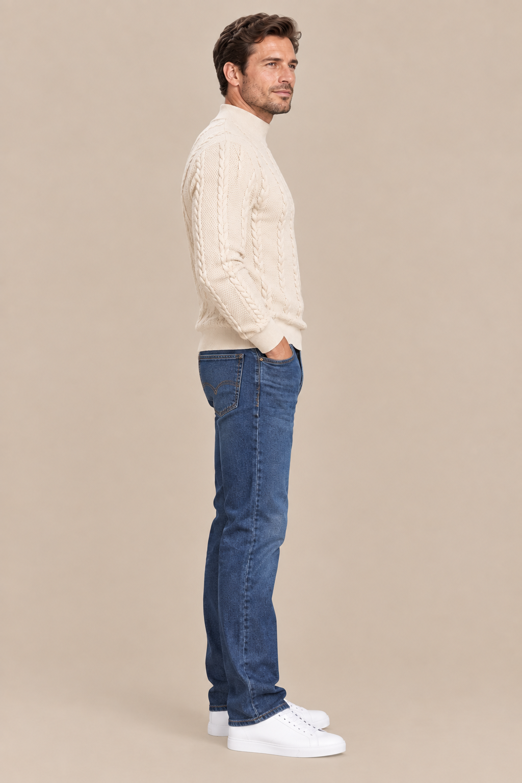 Leandro | Strickpullover Herren mit markantem Zopfmuster