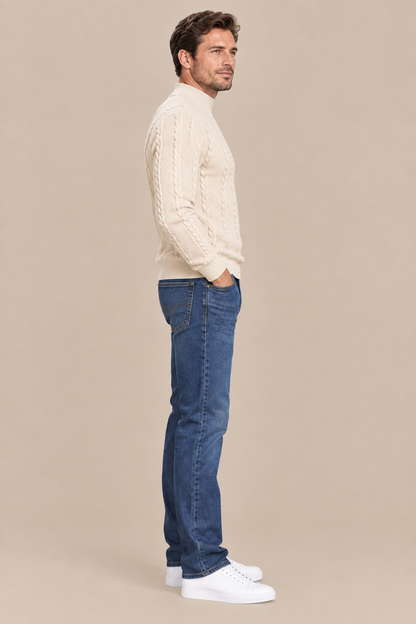 Leandro | Strickpullover Herren mit markantem Zopfmuster
