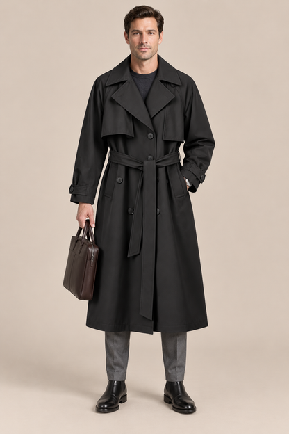 Lemuel | Trenchcoat Herren Lang mit klassischem Revers