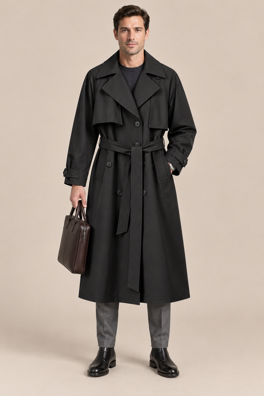 Lemuel | Trenchcoat Herren Lang mit klassischem Revers