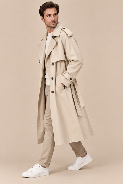 Lemuel | Trenchcoat Herren Lang mit klassischem Revers