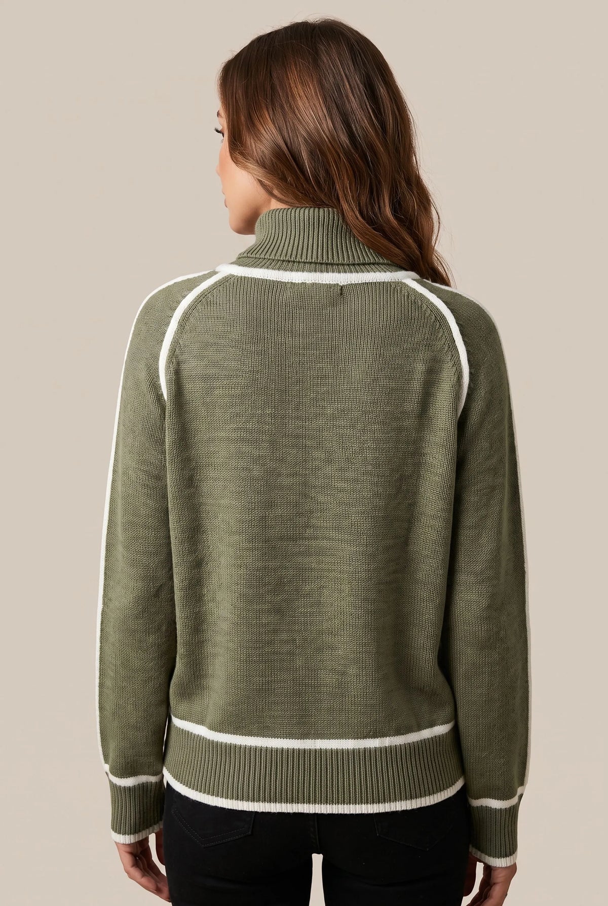 Lintera | Moderner Rollkragenpullover Mit Kontraststreifen