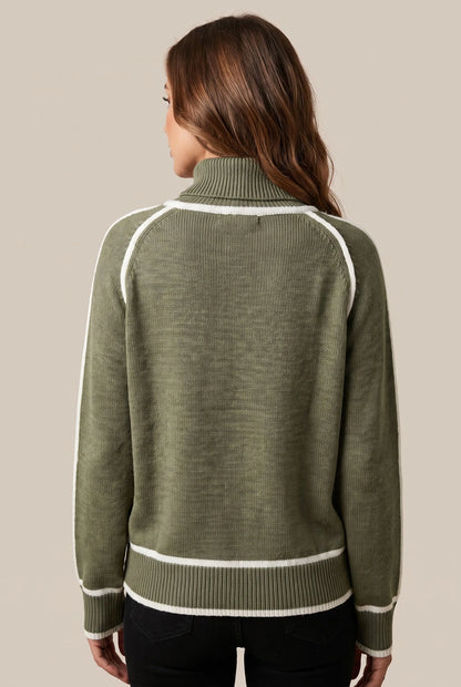 Lintera | Moderner Rollkragenpullover Mit Kontraststreifen