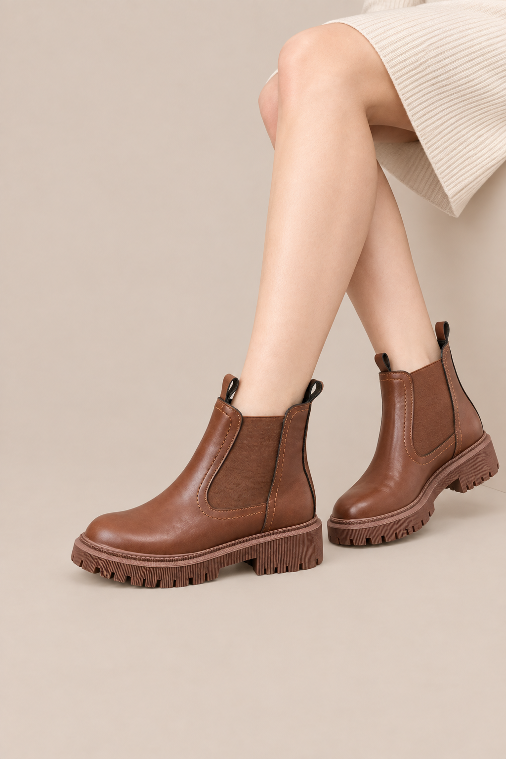 Liora | Winterstiefel Damen im Chelsea-Stil mit Profilsohle
