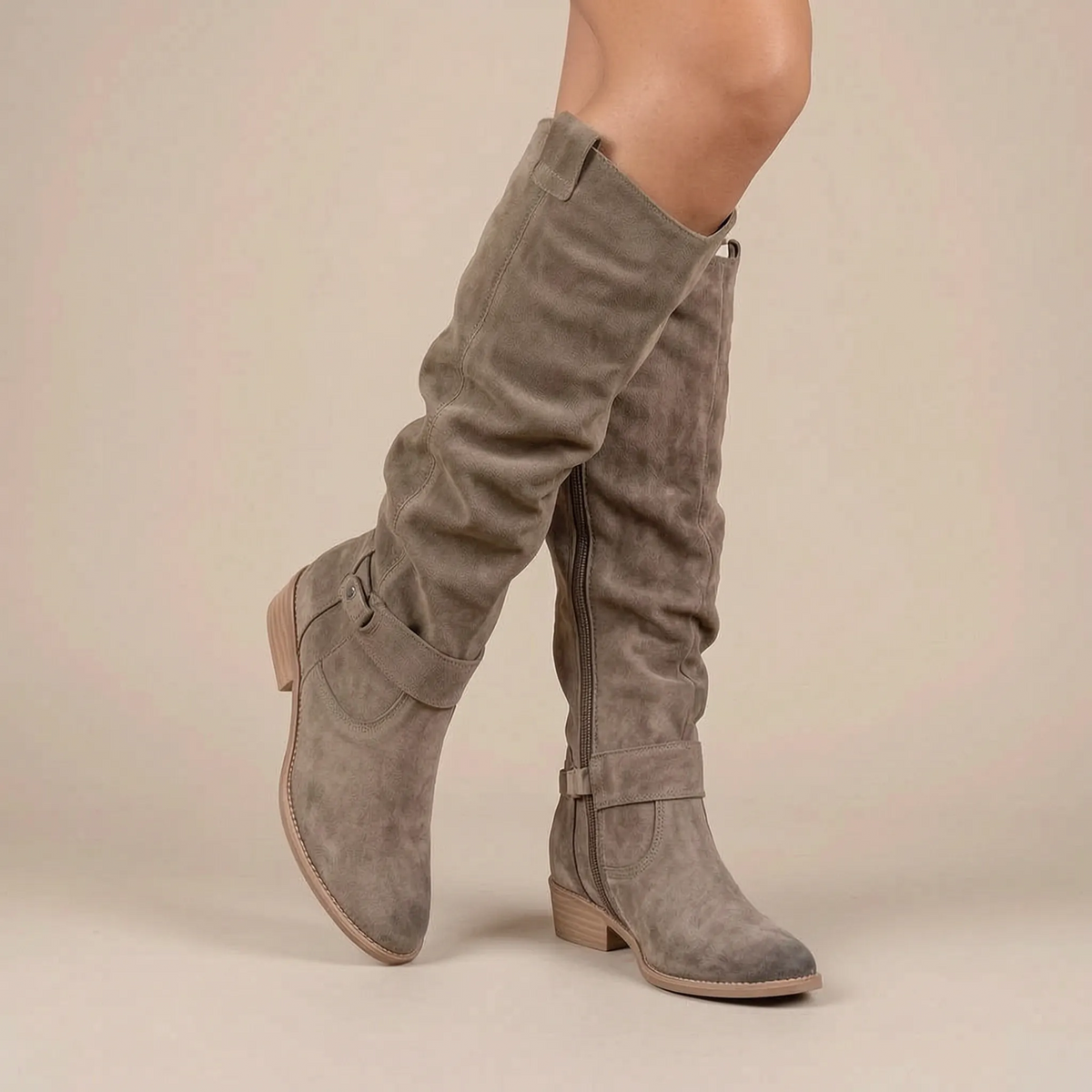 Liorina | Damenstiefel mit weitem Schaft und Reissverschluss