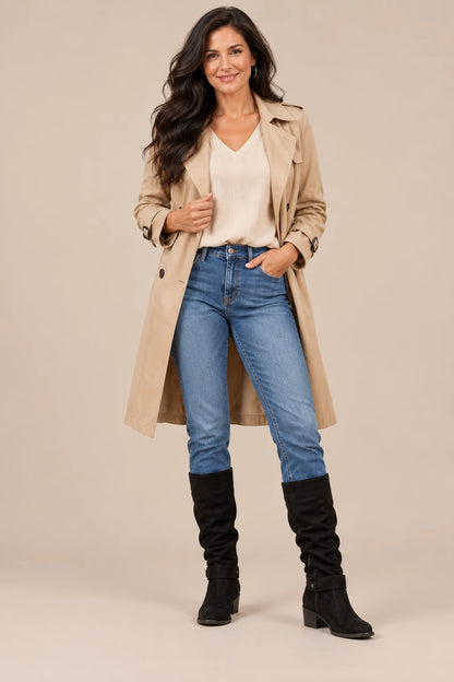 Liorina | Damenstiefel mit weitem Schaft und Reissverschluss