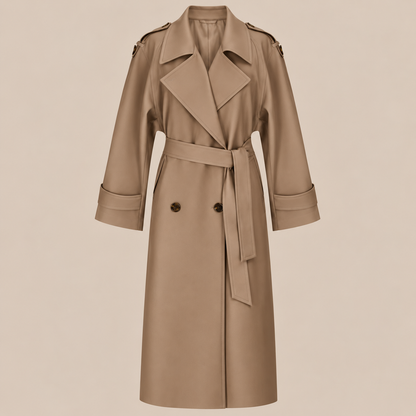 Lorelia | Trenchcoat Damen Lang mit Bindegürtel