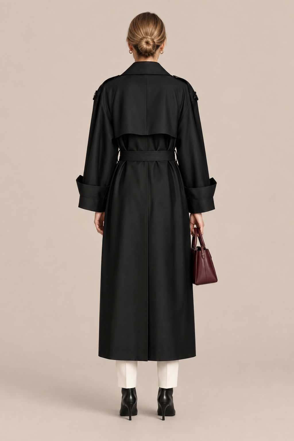 Lorelia | Trenchcoat Damen Lang mit Bindegürtel