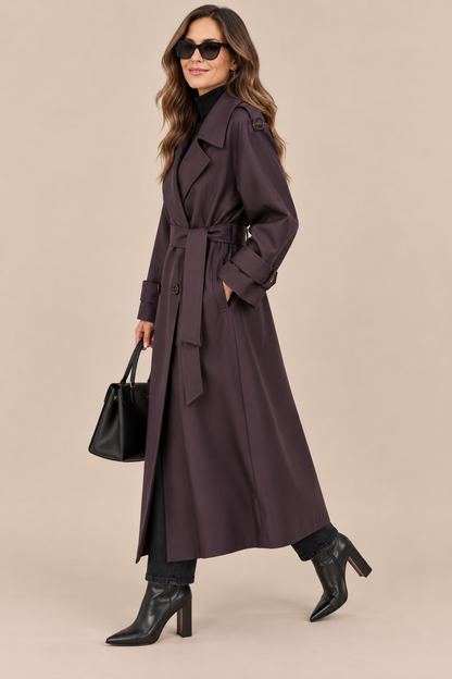 Lorelia | Trenchcoat Damen Lang mit Bindegürtel
