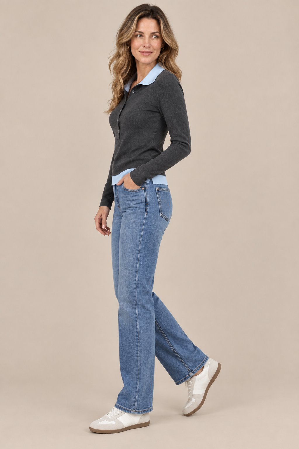 Lorraine | Strickpullover Damen mit Polokragen und Knopfleiste