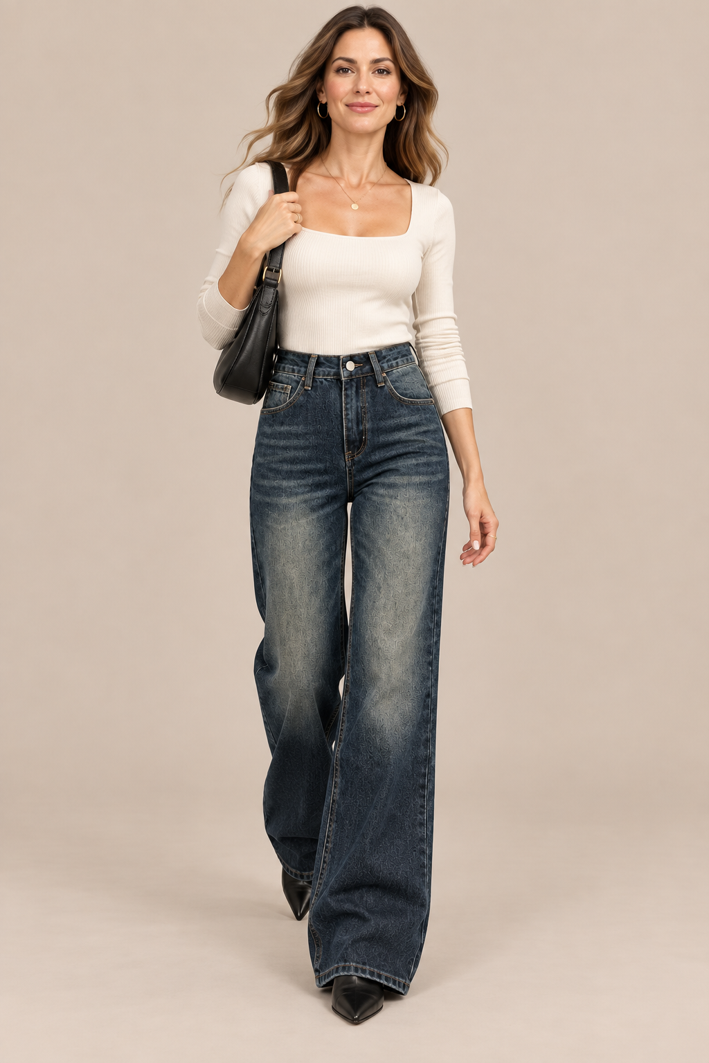 Louraine | Jeans Damen mit weitem Bein und hoher Taille