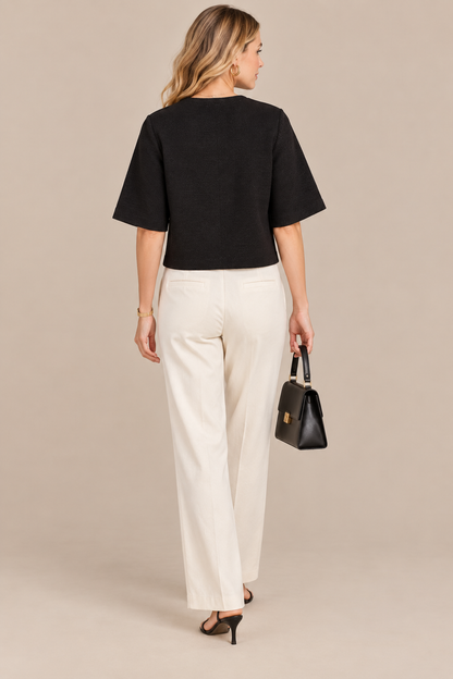 Lucilla | Cardigan Damen Kurzarm mit grossen Knöpfen