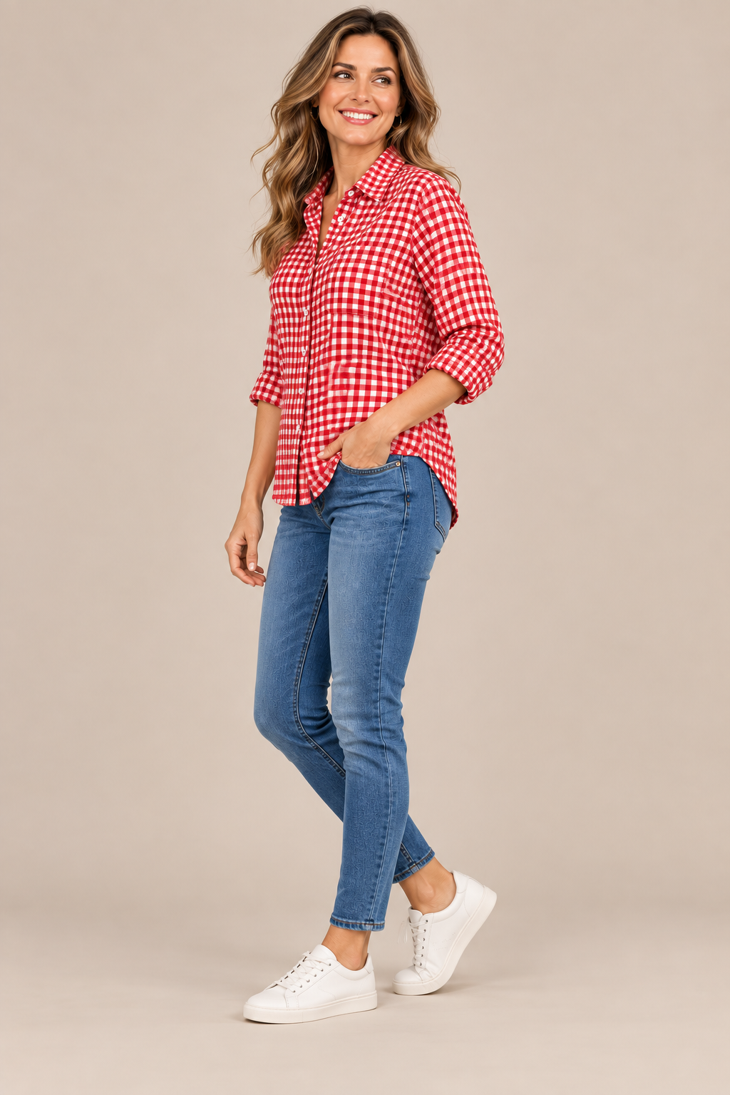 Lumera | Klassisch Karierte Damenbluse Mit Langen Ärmeln