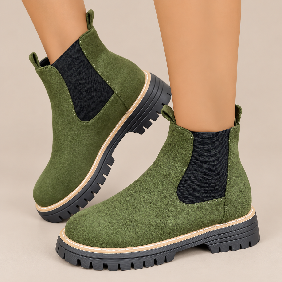 Lurevia | Chelsea Boots Damen mit Profilsohle