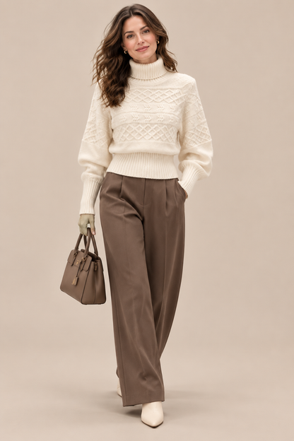 Lysandra | Strickpullover Damen mit Carmen-Ausschnitt
