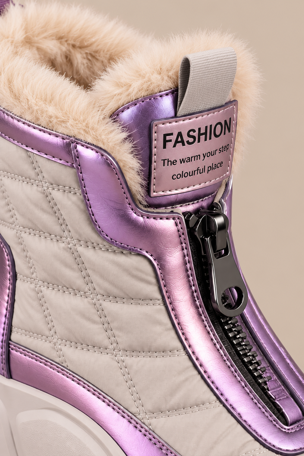Margun | Winterstiefel Damen mit Steppdesign und Frontreissverschluss
