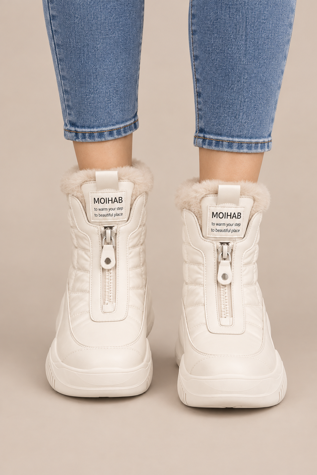 Margun | Winterstiefel Damen mit Steppdesign und Frontreissverschluss