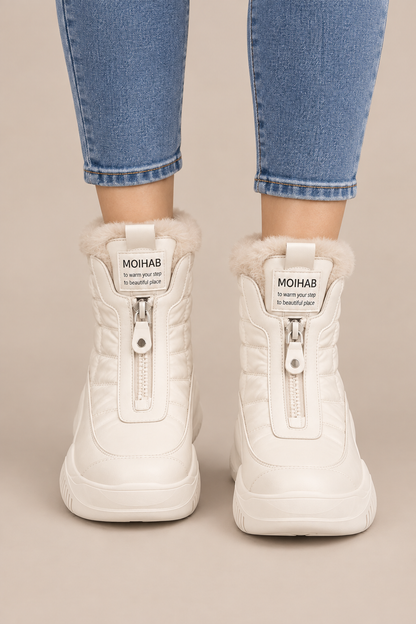 Margun | Winterstiefel Damen mit Steppdesign und Frontreissverschluss