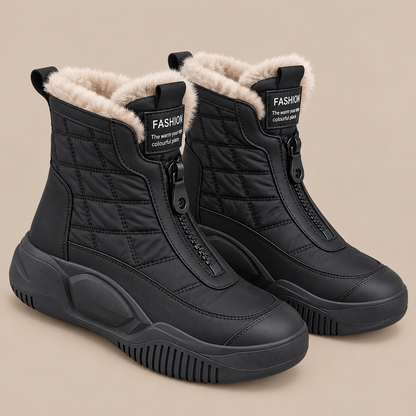 Margun | Winterstiefel Damen mit Steppdesign und Frontreissverschluss