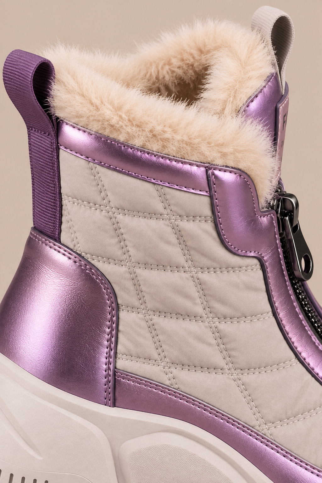 Margun | Winterstiefel Damen mit Steppdesign und Frontreissverschluss