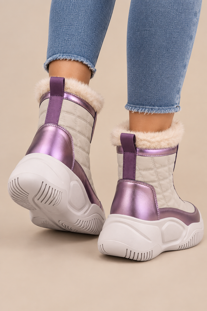 Margun | Winterstiefel Damen mit Steppdesign und Frontreissverschluss