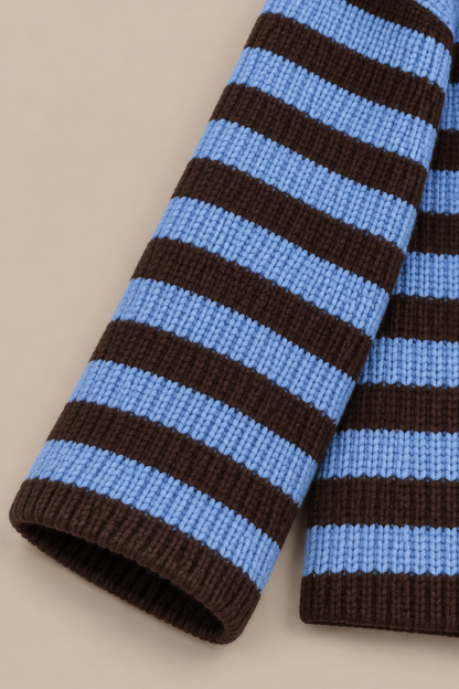 Maribel | Cardigan mit Streifen und hohem Kragen