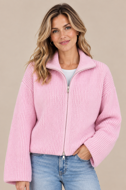 Maribel | Cardigan mit Streifen und hohem Kragen