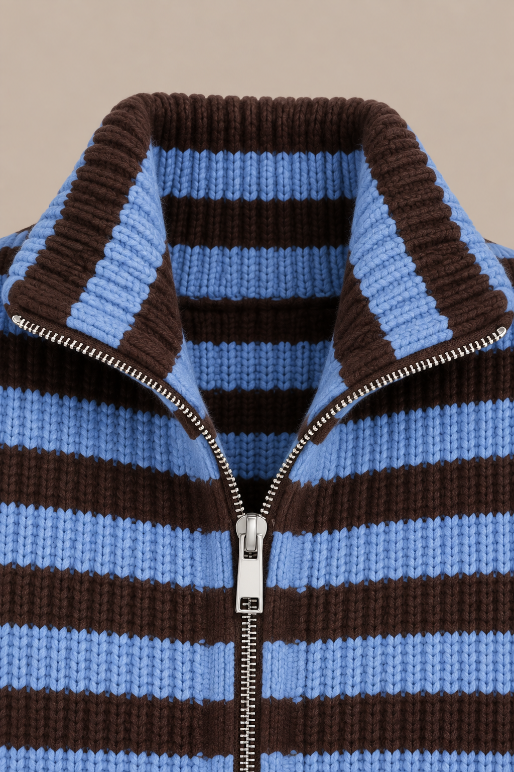 Maribel | Cardigan mit Streifen und hohem Kragen